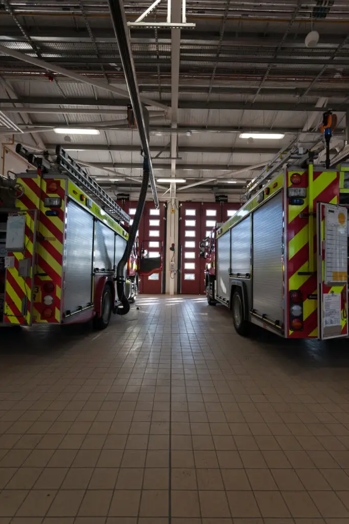 Appliance Bay, Dorchester Fire Station, Dorset, England